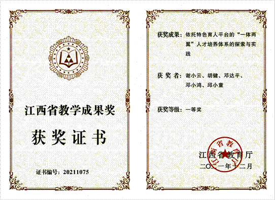 2021年省级教学成果奖一等奖